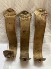 Set Of 3 Antique Art Nouveau Brass Picture Rail Hooks Vintage Iris Floral Design