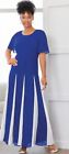 Sz 16w Plus Ashro Blue White Formal Church Wedding Party Addae Flowy Gown Dress