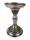 Vintage Pottery Barn Pressed Pewter Pillar Taper Candle Holders Grapevine Design