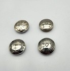 Lot Of  4  Vintage Sterling Silver Native American Stamped Round Button Covers