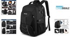 Black Travel Backpack For Adults - 55l Capacity  Anti-theft   Reflective Design