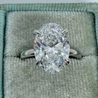 5 00 Ct Oval Cut F vs1 Lab Grown Diamond Solitaire Wedding Ring 14k White Gold