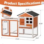 Coziwow Wooden Rabbit Hutch Cage House Habitat Animal Pet Chicken Coop Outdoor