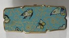 Stratton England Lipstick Case Holder Compact Mirror Gold Toned Floral - Vintage