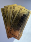 Lot Of 5  100 Dollar Bills Gold Foil 24 Karat