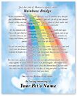 Rainbow Bridge Pet Loss Memorial Poem Dog Cat Personalized 8x10 Memory Gift