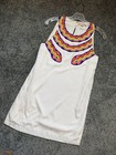 Mara Hoffman White Neon Beaded Snake Shift Dress