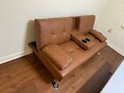 66   Low Futon Sofa Bed Sleeper Faux Leather Convertible Couch Loveseat Game Roo