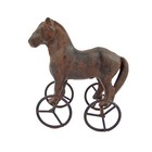 Cast Iron Horse On Wheels Decorative Toy Figurine Rustic Old West Country Style
