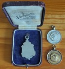 Lms Athletic Clubsolid Silver Pocket Watch Chain Fob Boxed 2 Lner Sport Medals