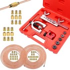 25 Ft 3 16   1 4 Copper Coated Brake Line 3 16   1 4 Inch Gold Brake Line Kit