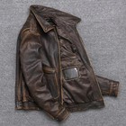 New Men s American Pilot Air Force Vintage Brown Genuine Cowhide Leather Jacket