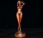 Chinese Figurine Carving Asian Beauty Wooden Sculpture Handcarved Oriental