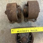 Set Of 3 Antique Vintage Bond Cast Iron Factory Industrial Caster Cart Wheels