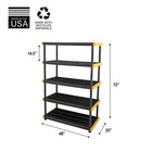 Plastic Utility Shelf Unit Black Heavy Duty Durable Lightweight Garage Storage