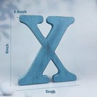 6 Inch Rustic Blue Wood Letters Unfinished For Wall Decorative X 