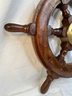 Wooden Maritime 16   ship Wheel Brass Hub Center Nautical Decor Brass Wood