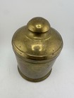 Antique Brass Tobacco Cigar Humidor Cylinder Jar Beautiful Patina Free Shipping