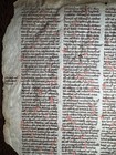 1250 Latin Bible Leaf     Interpretation Hebrew Names     Gothic Script Vellum