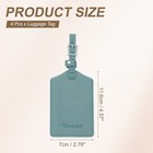 Suitcase Luggage Tags  Light Blue Pu Leather Tags With Private Protection  4 Pcs