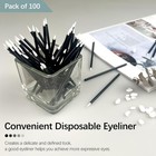 Jaasuee 100pcs Black Disposable Eyeliner Brushes  Cosmetic Eye Wands White