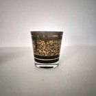 Set Of 2 Black And Gold Vintage Culver Smoke Cocktail Glasses