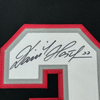 Framed Autographed signed Dominik Hasek 35x39 Buffalo Black Jersey Bas Coa