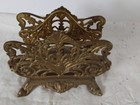 Antique Brass Ornate 2 Compartment Letter Holder Art Nouveau