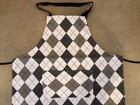 Nwot Canvas Gray black Argyle Adjustable Apron W  2 Front Pockets - 24x32 Inches