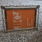 Vtg Ornate Photo Picture Frame Gold Filigree Scroll Anti-glare Glass Intercraft