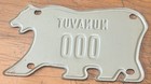 Vintage Nunavut Motorcycle License Plate Sample 000 Polar Bear Diecut Canada