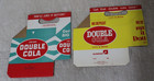 2 Vintage Double Cola Soda Bottle  Cardboard 6 Pack Carrier Holder Blue Yellow