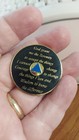 Blue Black Gold Tri-plate Alcoholics Anonymous  Aa 39 Year Medallion Token Coin