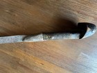 Antique Balkan Hand Forged Dagger Knife Wooden Handle Ethnographic