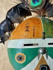 Southwestern Kachina Inspired Gourd Mask Wall Art Metal Conchos   Feathers 14   