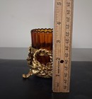 Vintage Gold Tone Floral Design Vanity Bathroom Cup Holder Hollywood Regency 