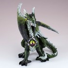 Green And White Standing Dragon Figurine Statue 5 5  High Resin New In Box