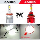 4-sides H11 H9 Led Headlight Super Bright Bulbs Kit 390000lm High low Beam 6000k