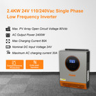 2400w 24v Solar Inverter Hybrid 110v 120v Off Grid 80a Charge Controller Pv 80v