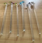 Vintage  Lot 6 Hand Blown Glass Swizzle Sticks Barware Mancave Cocktail Stirring