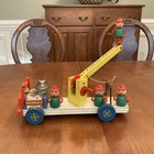 Vintage Fisher Price  168 Snorky Fire Engine  1960  With Firemen - Rare Htf