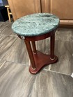 Mid 20th Century Regency Style Marble Pedestal Side Table From Bombay Company