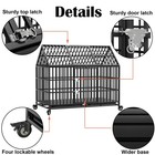 54   Indestructible Heavy Duty Dog Crate Cage Kennel With 2 Bowls For Large Dogs
