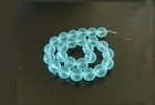 25 Frosted Sea Glass Round   Rocaille Beads Matte - Seafoam Blue 8mm