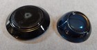 Two Vintage Mid-century Small Black   Blue Glass Ashtrays