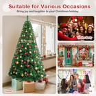 6 5 7 5ft Pre-lit Christmas Tree Snow Flocked Artificial Hinged Led Warm Lights