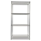Alera Sw503624sr Nsf Certified Industrial 4-shelf Wire Shelving Kit - Silver New