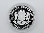 2014 Somalia African Wildlife Elephant  Bu 1 Oz  999 Silver Coin Somali Republic