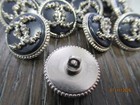 Chanel 8 Buttons  18 Mm  Navy  Silver Tone  Metal    This Is For 8