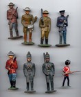Vintage Lot Of Lead Toy Soldiers Grey Iron   Barclay   Dimestore Metal Figures